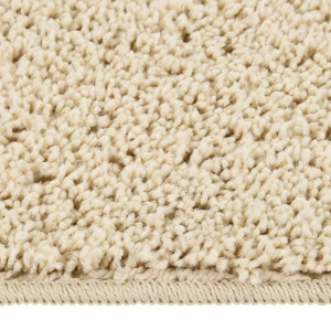 Tapete shaggy 120x170 cm antiderrapante cor creme H