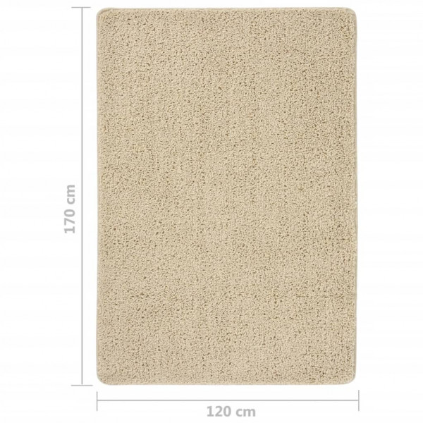 Tapete shaggy 120x170 cm antiderrapante cor creme M 5