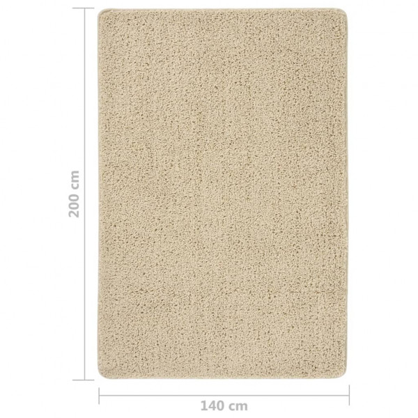 Tapete shaggy 140x200 cm antiderrapante cor creme M 5