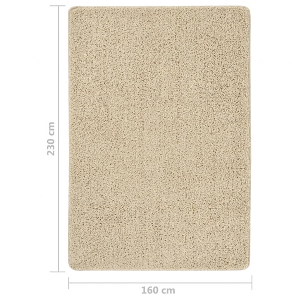 Tapete shaggy 160x230 cm antiderrapante cor creme M 5