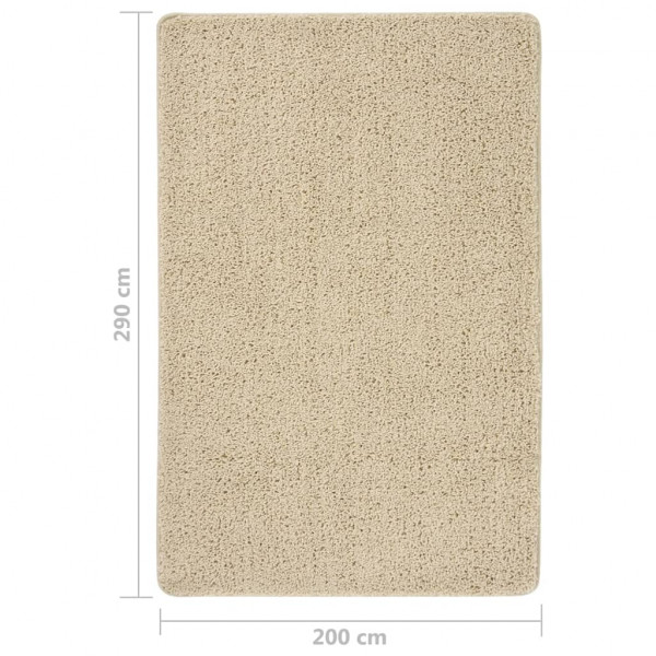 Tapete shaggy 200x290 cm antiderrapante cor creme M 5