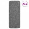 Alfombrillas de escalera 15 uds gris rectangular 60x25 cm 1