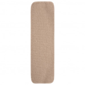 Alfombrillas de escalera 15 uds beige rectangular 75x20 cm H