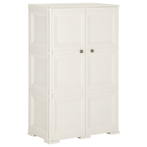 Armario de plástico diseño madera blanco angora 79x43x125 cm D