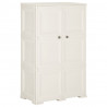 Armário de plástico 79x43x125 cm design de madeira branco nata 1