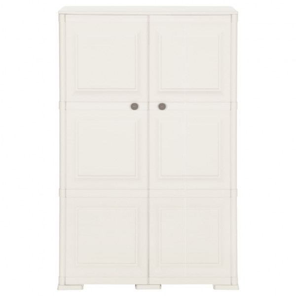 Armário de plástico 79x43x125 cm design de madeira branco nata M 2