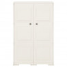 Armario de plástico diseño madera blanco angora 79x43x125 cm 2