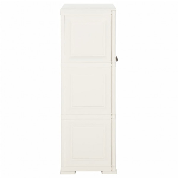 Armario de plástico diseño madera blanco angora 79x43x125 cm M 3