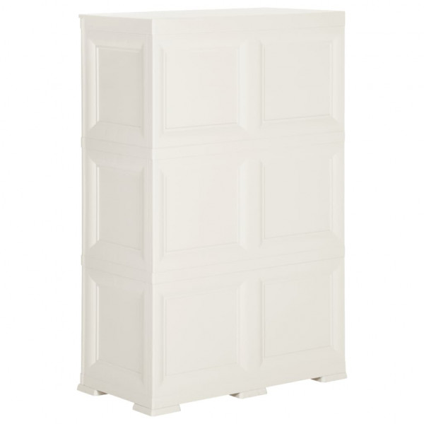 Armário de plástico 79x43x125 cm design de madeira branco nata M 5