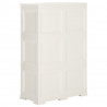 Armário de plástico 79x43x125 cm design de madeira branco nata 5
