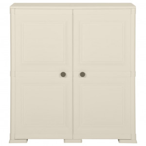 Armário de plástico 79x43x85.5cm design de madeira cor baunilha H
