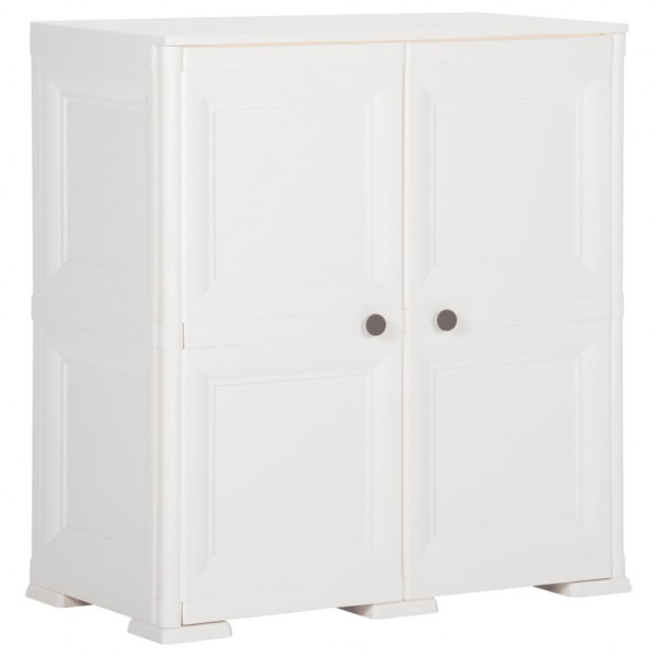 Armario de plástico diseño madera blanco angora 79x43x85.5 cm D
