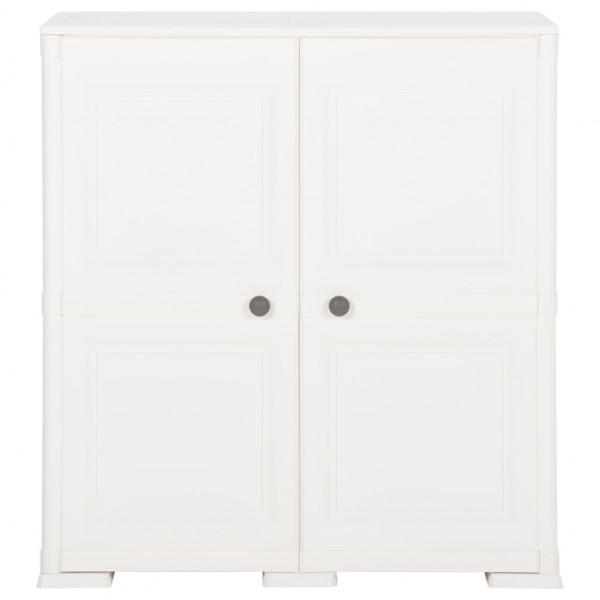 Armario de plástico diseño madera blanco angora 79x43x85.5 cm M 2