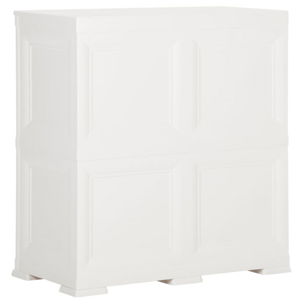 Armario de plástico diseño madera blanco angora 79x43x85.5 cm M 4