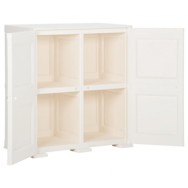 Armário de plástico 79x43x85.5 cm design de madeira branco nata M 5
