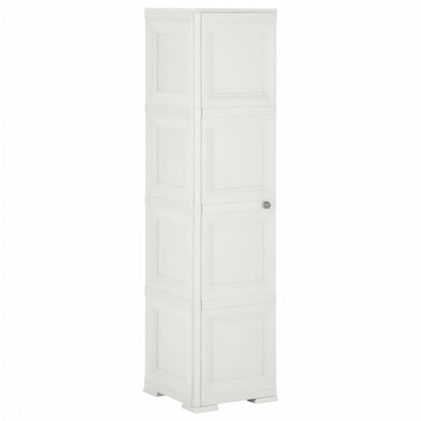 Armario de plástico diseño madera blanco angora 40x43x164 cm D
