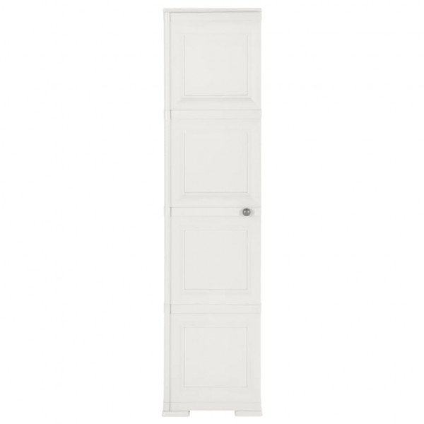 Armario de plástico diseño madera blanco angora 40x43x164 cm M 2