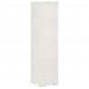 Armário de plástico 40x43x164 cm design de madeira branco nata 5