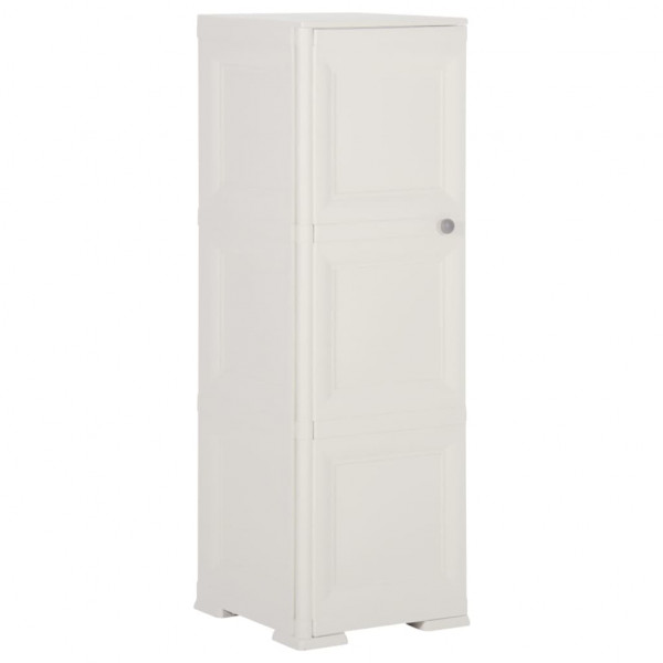 Armario de plástico diseño madera blanco angora 40x43x125 cm D
