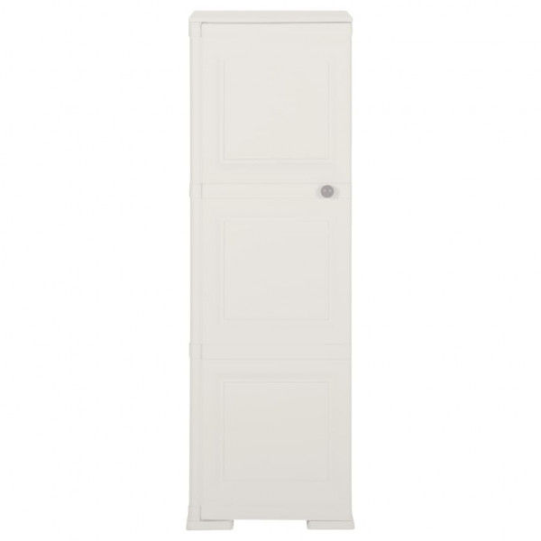 Armario de plástico diseño madera blanco angora 40x43x125 cm M 2