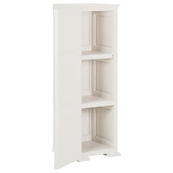 Armario de plástico diseño madera blanco angora 40x43x125 cm M 3