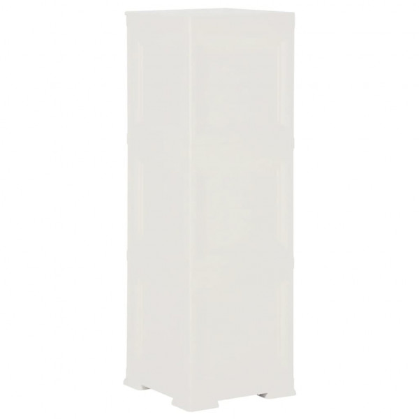 Armário de plástico 40x43x125 cm design de madeira branco nata M 4