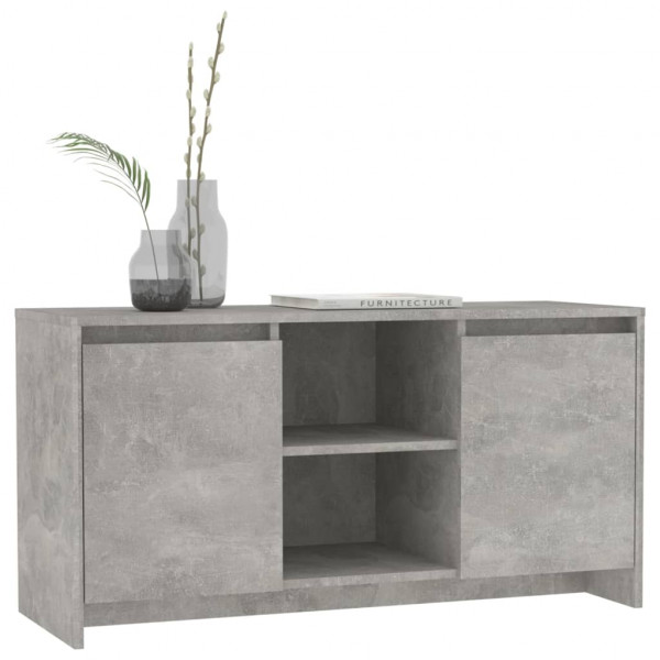 Mueble de TV madera contrachapada gris hormigón 102x37.5x52.5cm M 3