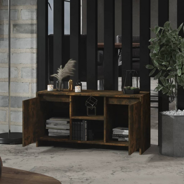 Mueble de TV madera de ingeniería roble ahumado 102x37.5x52.5cm M 4