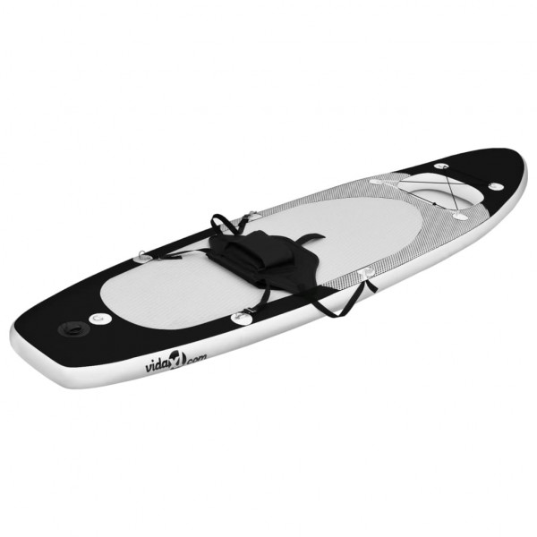 Set de tabla de paddle surf hinchable negro 330x76x10 cm M 2