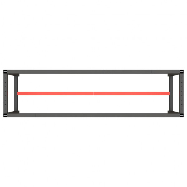 Estrutura p/ bancada 190x50x79 cm metal preto e vermelho mate M 5