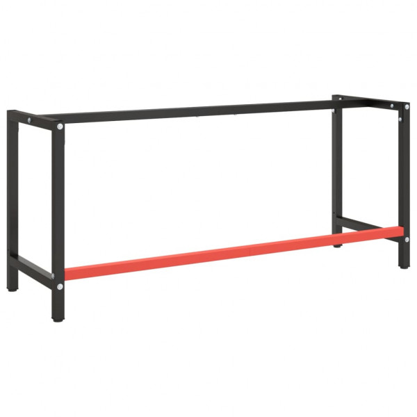 Estrutura p/ bancada 180x57x79 cm metal preto e vermelho mate M 3