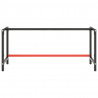 Estructura banco de trabajo metal negro y rojo mate 180x57x79cm 4