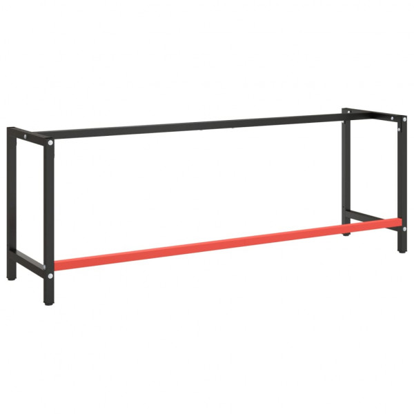 Estrutura p/ bancada 220x57x79 cm metal preto e vermelho mate M 3