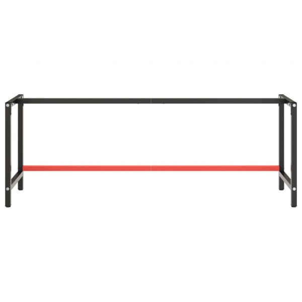 Estrutura p/ bancada 220x57x79 cm metal preto e vermelho mate M 4