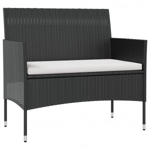 8 pcs conjunto lounge de jardim c/ almofadões vime PE preto H