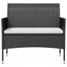 8 pcs conjunto lounge de jardim c/ almofadões vime PE preto 3