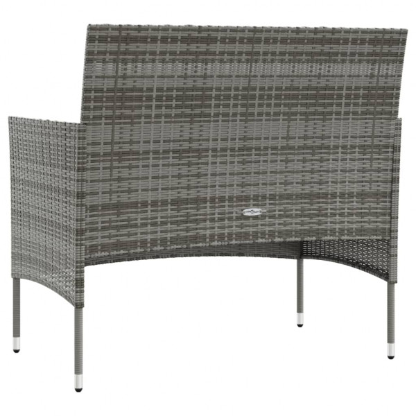 16 pcs conjunto lounge de jardim c/ almofadões vime PE cinzento M 5