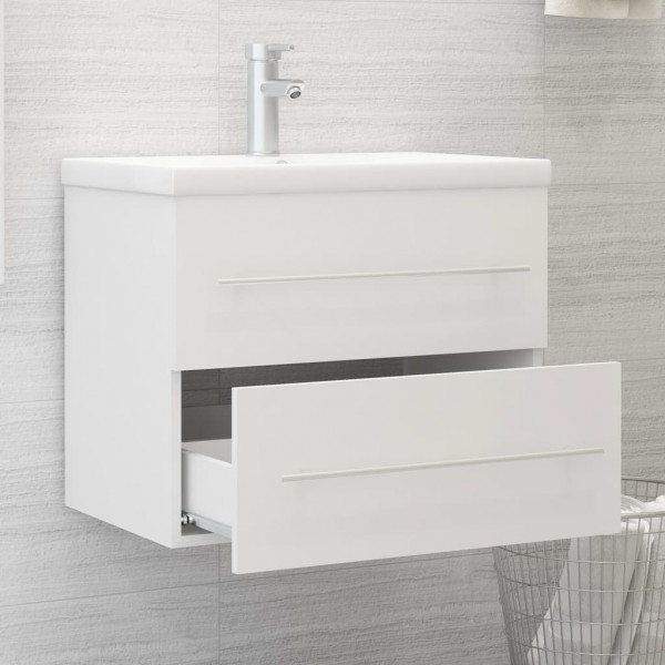 Mueble con lavabo de aglomerado blanco brillante M 3