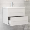 Mueble con lavabo de aglomerado blanco brillante 3