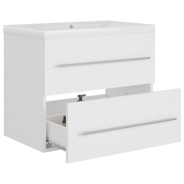 Mueble con lavabo de aglomerado blanco brillante M 4