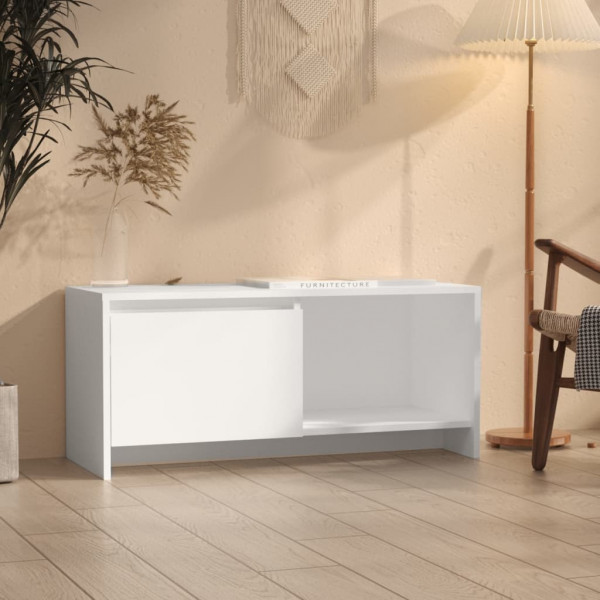 Mueble para TV de madera contrachapada blanco 90x35x40 cm D