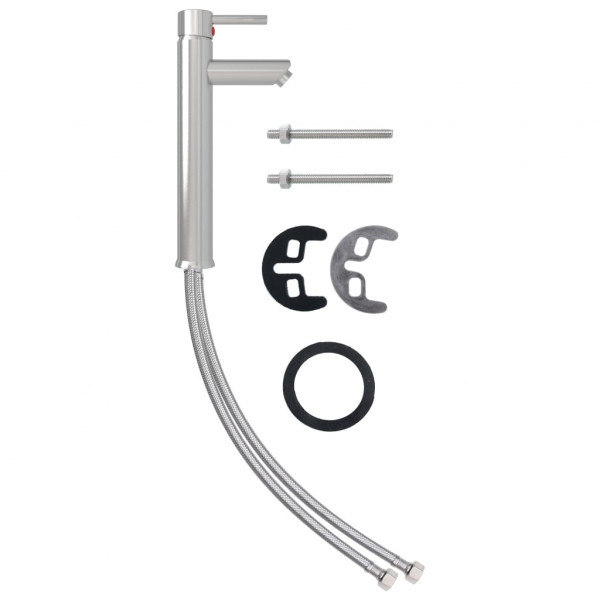 Lavabo con grifo y tapón pulsador cristal templado esmerilado M 5