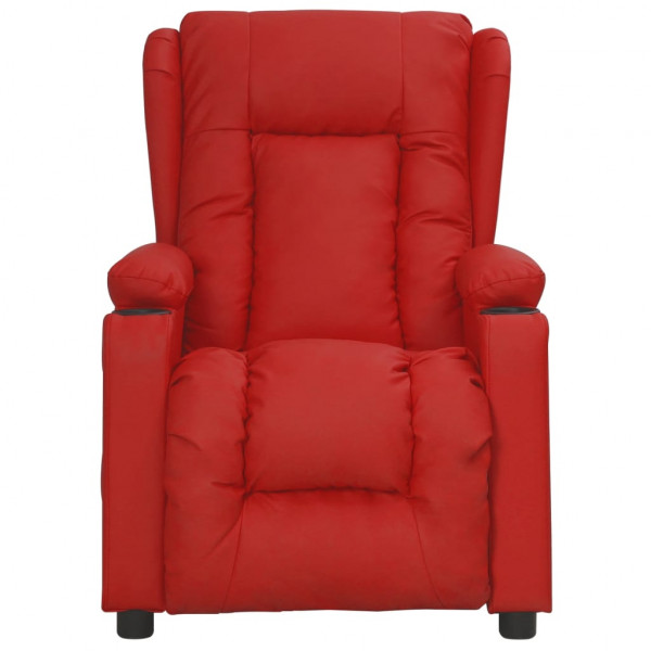 Sillón reclinable de cuero sintético rojo tinto M 5