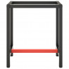 Estructura banco de trabajo metal negro y rojo mate 70x50x79cm 3