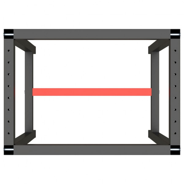 Estrutura p/ bancada 70x50x79 cm metal preto e vermelho mate M 5
