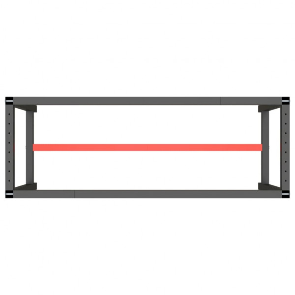 Estructura banco de trabajo metal negro y rojo mate 140x50x79cm M 5