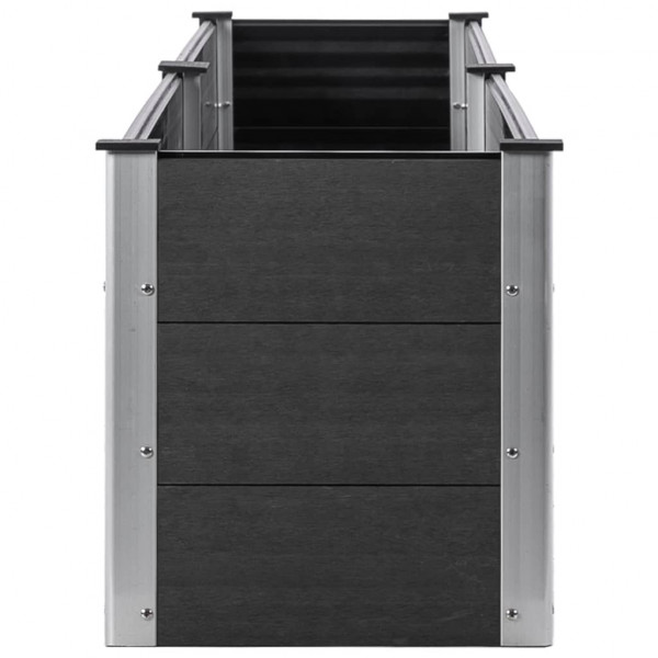 Canteiro elevado de jardim 200x50x54 cm WPC cinzento M 3