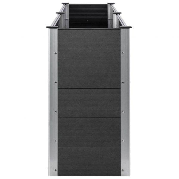 Canteiro elevado de jardim 200x100x91 cm WPC cinzento M 3