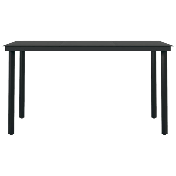Mesa de comedor de jardín acero y vidrio negra 140x70x74 cm M 3