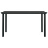 Mesa de jantar para jardim 140x70x74 cm aço e vidro preto 3